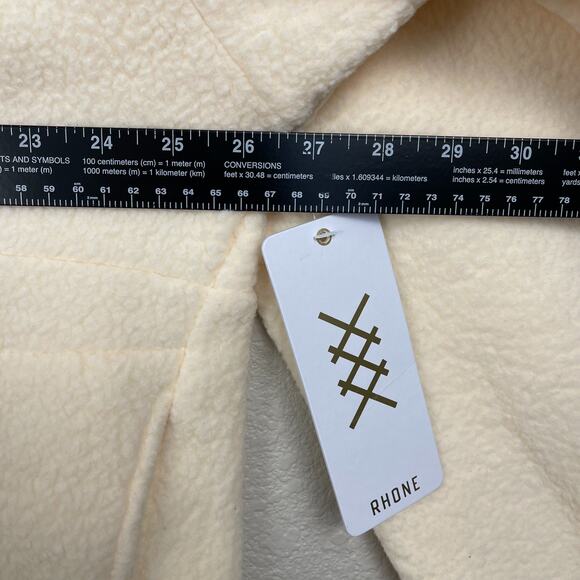 Rhone Aloft Fleece Full Zip Hoodie Cream Size XXL Soft Relaxed Fit NEW - Picture 11 of 11